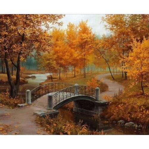 SDOYUNO Autumn Natural landscape DIY oil Painting By Numbers Kits for adults 40x50cm frameless picture by numbers for home decor