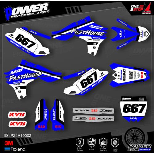 PowerZone Custom Team Graphics Backgrounds Decals 3M Stickers Kit For YAMAHA 2010-2013 YZF450 002