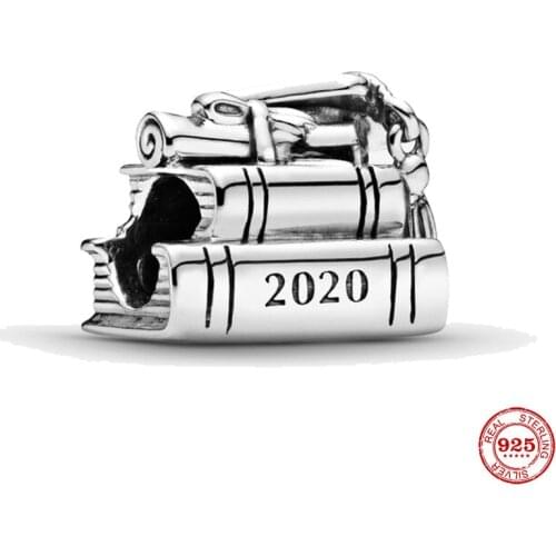 New Fashion Silver Color Graduation Charm Dangle Pendant Fit Original Pandora Charms Bracelet Beads Graduation Jewelry