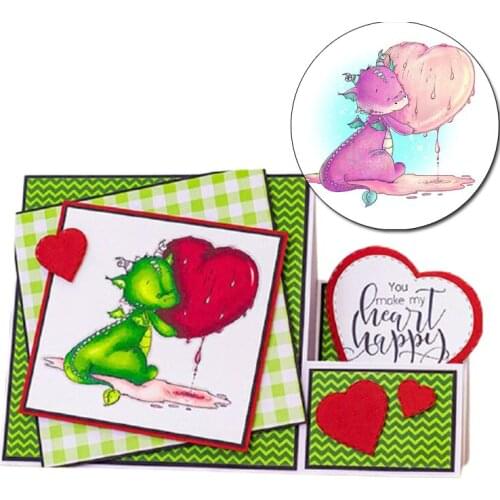 With Love Transparent Clear Silicone Stamp Cute Dragonfly Holding a Heart Photo Album Decoration Stamp