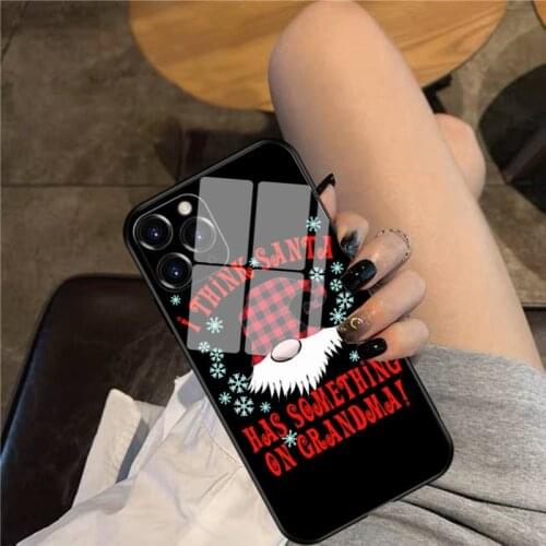 Santa Grandma Phone Case Glass Phone Case For iphone 12 11 Pro Max XS XR X 8 7 Plus SE2 Case
