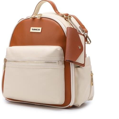 New PU Leather Mommy Nappy Bag Backpack Portable Baby Bottle Bags Multifunction Travel Back Pack Maternity Baby Diaper Bag