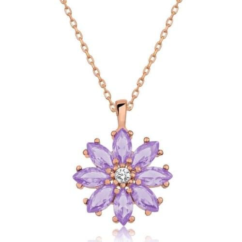 Tevuli 925 Sterling Silver Lilac Flower Necklace