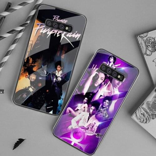 Prince Rogers Nelson Violet Hard Phone Case Tempered Glass For Samsung S20 Plus S7 S8 S9 S10 Plus Note 8 9 10 Plus
