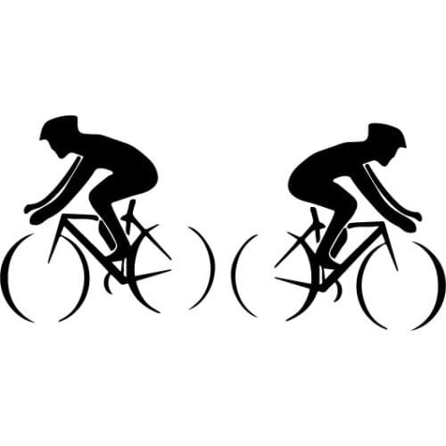 Volkrays 2 X Car Rearview Mirror Sticker Life Is Like Riding A Bicycle Accessories Sunscreen Vinyl Black/Silver,KK 9cm