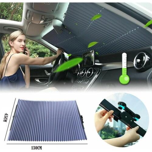 Car Retractable Windshield Anti-UV Car Window Shade Car Front Sun Block Auto Rear Window Foldable Curtain 46X130cm Sunshade 20