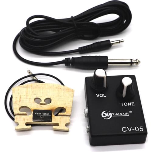 Violin Bridge Pickup for 4/4 Violin With Piezo in Built Volume Tone 2 Knobs Stringed Musical Instrument Accessories