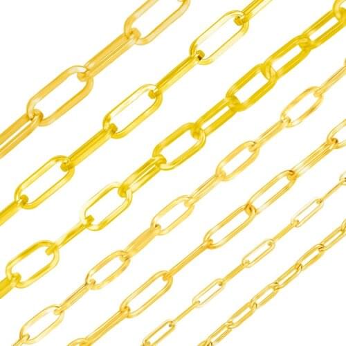 1Meter Stainless Steel Rolo Paper Clip Cable Roll Women Necklaces Link Chain For Men Bracelet Jewelry Making Accessories