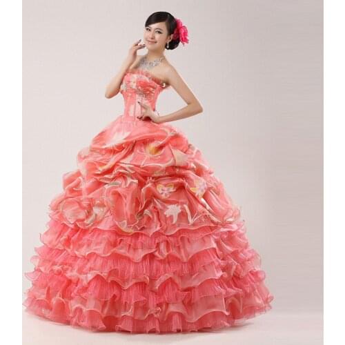 100%real carnival full ruffled floral pink medieval dress princess Renaissance Gown queen Victorian /Marie/ Belle Ball/ball gown