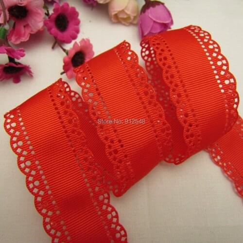 30mm Hollow Flowers solid Grosgrain ribbon, DIY handmade materials,Clothing accessories,Gift Wrapping 1410154