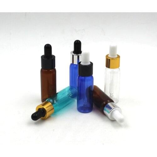 300pcs/Lot 20ml PET Aluminum Dropper Oil Essential Bottle In Refillable Traveler Plastic Fragrance Cosmetic Packaging