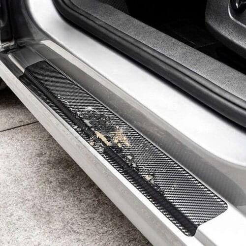 3D Carbon Fiber Car Sticker DIY Paste Protector Strip Auto Door Sill Side Mirror Anti Scratch Tape Waterproof Protect Film
