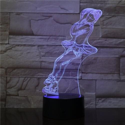 3D Touch Colorful Visual Figure Skating Modelling LED NightLight Sport Series Desk Lamp For Kids Gift USB Lamp For Decor 2499