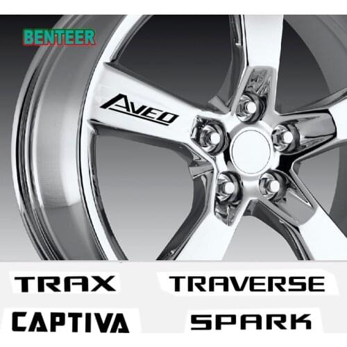 4pcs Reflective Car Rim Sticker For Chevrolet SPARK Aveo Trax Cruze Malibu Captiva Lacetti TRAVERSE Trailblazer Car Accessories