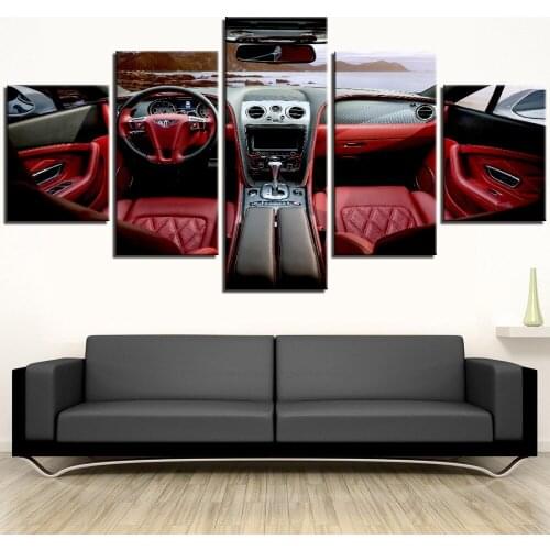 5 Pieces Sport Car Canvas Painting Driver Seat View Posters Transportation Pictures Wallpaper For Home Cool Decor Artwork