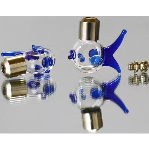 5pcs SCREW CAP fish shape name on rice art glass vial pendant little tiny bottle necklace perfume oil set pendants craft gifts