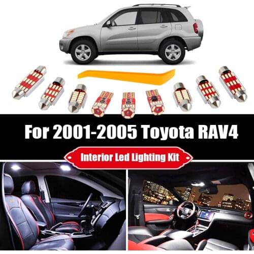 8 Bulbs For Toyota RAV4 2001 2002 2003 2004 2005 White Canbus Interior LED Car Ceiling Light Kit Map Dome Cargo License Lamp