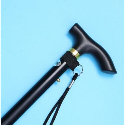 Aluminum Folding Trekking Pole Walking Cane Retractable Anti-Slip Four Sections Walking Stick Mobility Aid Comfortable Handle Fo