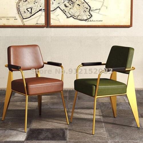 American home dining chair Nordic light luxury chair restaurant cafe hotel simple industrial style backrest makeup stool