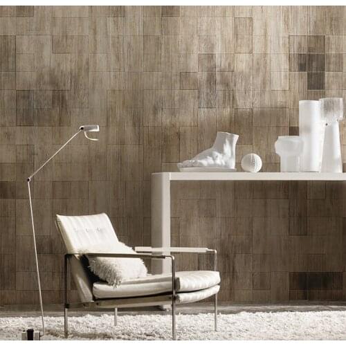 Bacaz Newest wood block Wallpaper wall sticker 3D/8d Wall Paper Chinese Style woods Paper For living room Wall covering Decor
