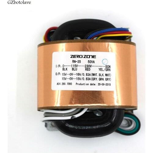 Free ship GZbotolave 50VA R-core transformer 0-115V-230V To 15V-0-15V 15V-0-15V