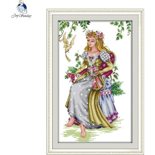 Joy Sunday The Forest Goddess Embroidery 11CT Printed Fabric 14CT Canvas Chinese Cross Stitch Kits Hand Needlework Home Decor