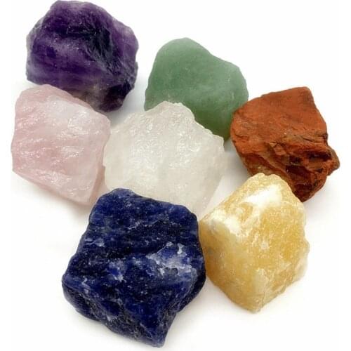 Chakra Stones - 7pcs /set Reiki Healing Crystal with Engraved Chakra Symbols Holistic Balancing Polished Palm Stone Set STO04