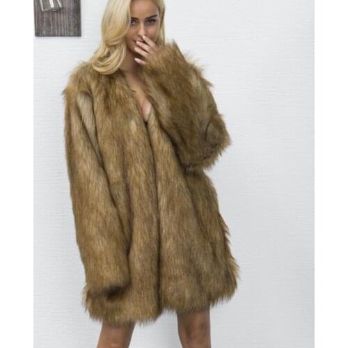 Brown Autumn faux mink leather jacket womens winter thicken warm fur leather coat women slim jackets jaqueta de couro fashion