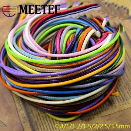 Meetee 10M 1/1.2/1.5/2/2.5/3.5mm Polyester Leather Rope Line Bracelet Connection Leather Cord DIY Necklace Jewelry Accessory