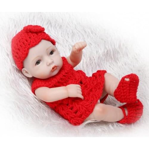 Mini bebe doll reborn 26cm full silicone reborn baby girl dolls toys for children gift can bathe cute soft touch