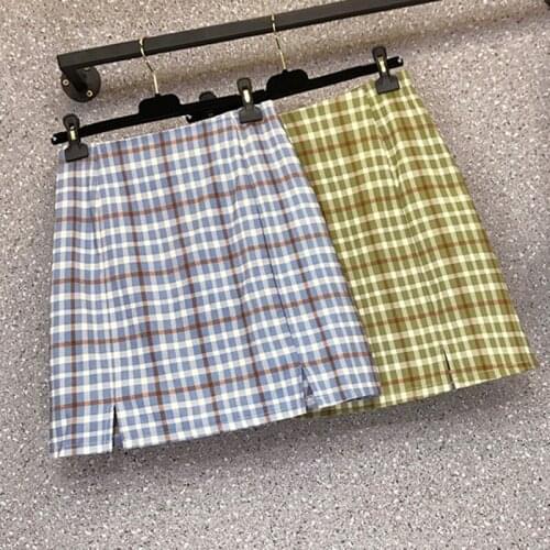 Mini Plaid Plus Size Oversized 5Xl Large Korean Fashion High-Waisted Vintage Summer WomenS Clothing Skirt Vetement Femme 2021