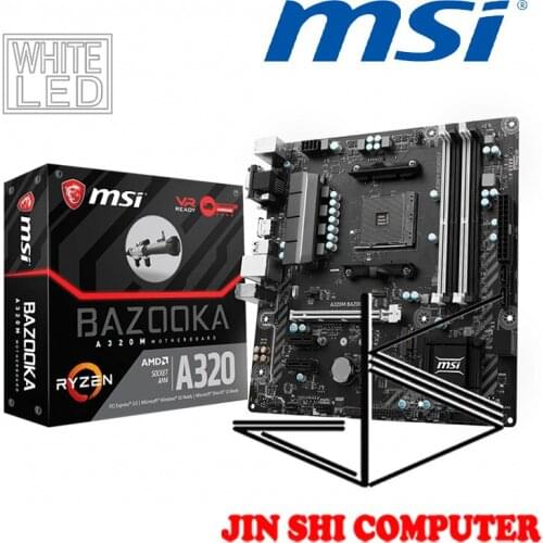 NEW MSI A320M BAZOOKA Socket AM4 Supports AMD Ryzen Support DDR4 Turbo M.2 USB 3.1 Type-A DVI & VGA Port HDMI Port