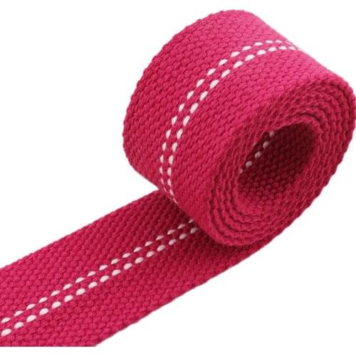 1 1/4" Thick Purple Red Striped Webbing Cotton webbing purse key fobs strap Thick Canvas Cotton Belt Handle By The Yard 32mm