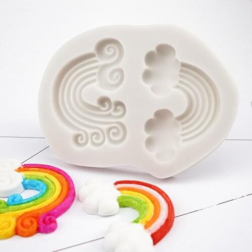 Rainbow Silicone Mold Fondant Mould Cake Decorating Tools Chocolate Gumpaste Molds, Sugarcraft, Kitchen Gadgets