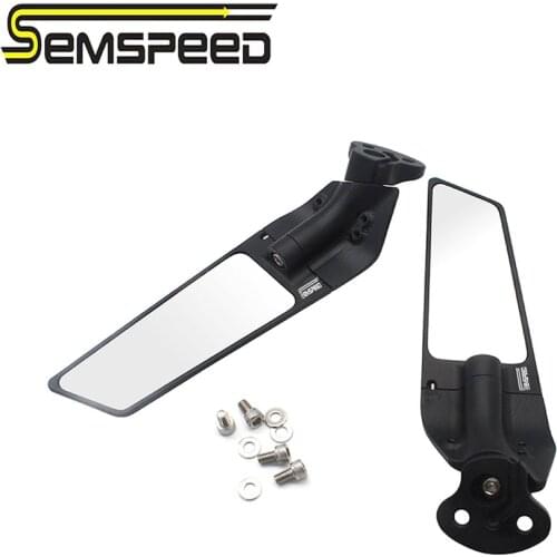 Semspeed New for Modified Motorcycle Rearview Mirrors Wind Wing Adjustable Rotating Side Mirrors Fit For Kawasaki ZX6R 2003 2004