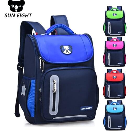 SUN EIGHT Children School Bags Orthopedic Kids Backpacks Waterproof Schoolbags Boys/Girls Primary School Book Bags Sac enfant