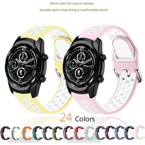 Silicone Watchband For Ticwatch Pro GTX Soft Bracelet For Ticwatch Pro 3 Pro 2020 E2 S2 C2 Replacement Strap Smart Watch Bands