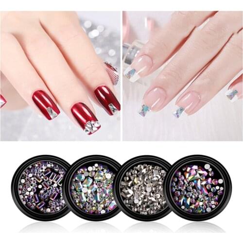 Mixed Size Diamond 3D Crystal Nail Art Rhinestone Decorations Shinny Waterdrop Partition Super Glitter Gems Glass Manicure Tips