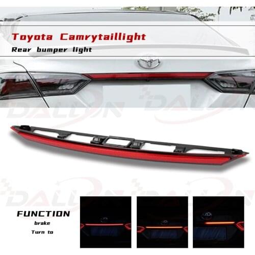 LED Trunk Lid Trim Replace Center Piece Rear Fog Lamps Brake Taillight Sequential Flash For Toyota Camry 2018 2019 2020 2021