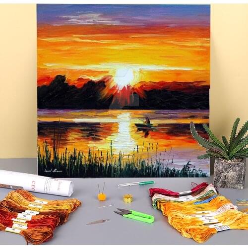 The Last Sun Beam Printed Canvas 11CT Cross-Stitch Patterns DIY Embroidery DMC Threads Sewing work Handmade Knitting Design