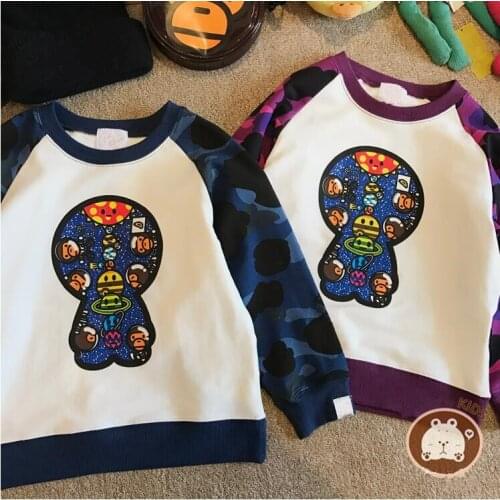 New Kids Boy Girls Cartoon Animal Travel on the Moon Regular & thicken Hoodie Tops Sweatershirt Casual Hoodies