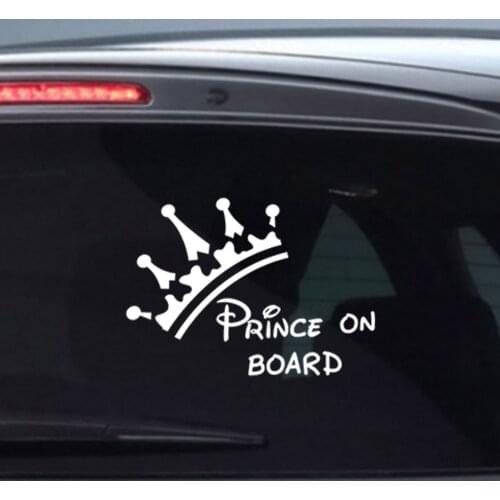 Vinyl prince on board Car Sticker Automobile Decal decoration ANY SIZE Removable Crown Car Rear window door Sticker decor HY1764