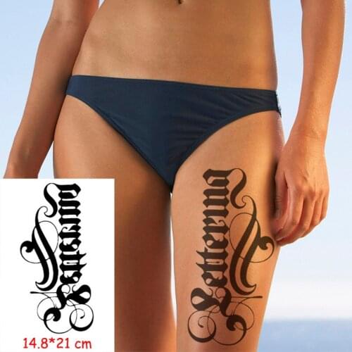 Waterproof Temporary Tattoo Sticker Sexy Letter Pattern Totem Tatoo Water Transfer Fake Tatoo Flash Tatto Woman Man 14.8*21 Cm