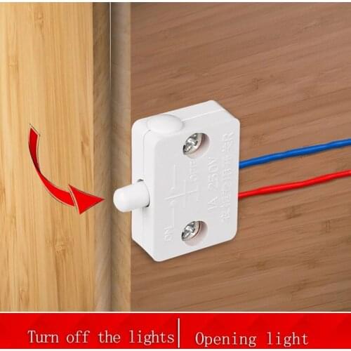 1PC Closet Cabinet Light Switch Automatic Reset Switch Household Cabinet Door Control Switch Wardrobe Light Switch For Home