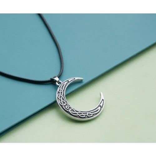 12pcs Crescent Moon Pendant Knots Wicca Pagan Witchcraft Necklace