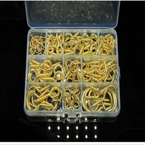 130pcs Home lamp cup hook mark opening with dielectric self tapping screws hook eye screw hook rings set