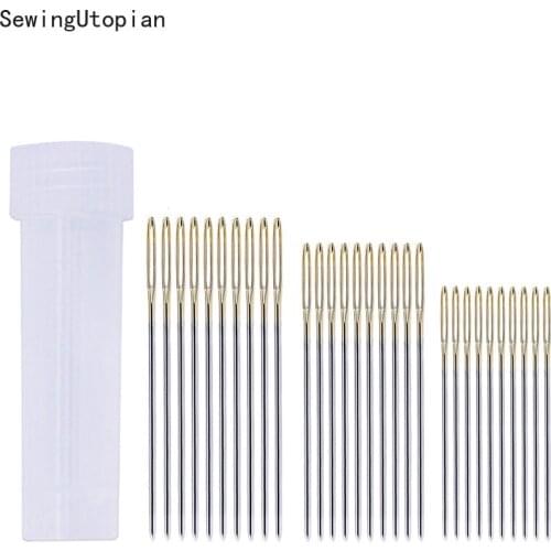 30PCS Golden Tail Embroidery Fabric Cross Stitch Needles Size 33/38/40mm Stitch Cloth Sewing Kit Tools Sewing Needles