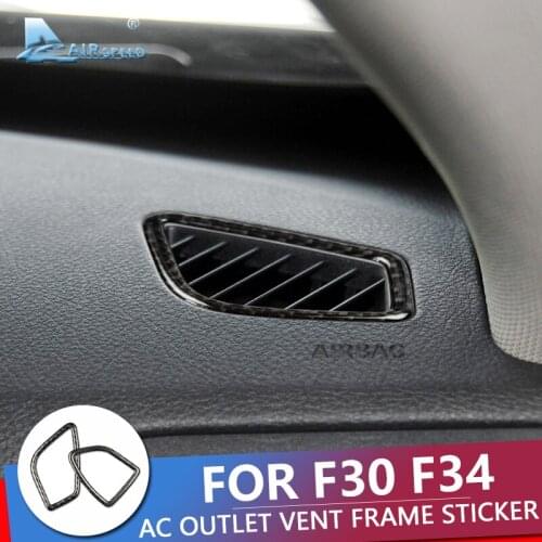 Airspeed for BMW F30 F34 Accessories Sticker for BMW F30 F34 Carbon Fiber Interior Trim Car Air Conditioner Outlet Vent Frame