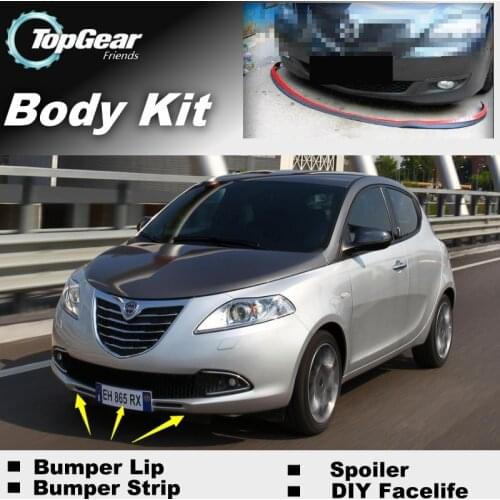 Bumper Lip Deflector Lips For Chrysler / Lancia Ypsilon Front Spoiler Skirt For TopGear Fans Car Tuning View / Body Kit / Strip