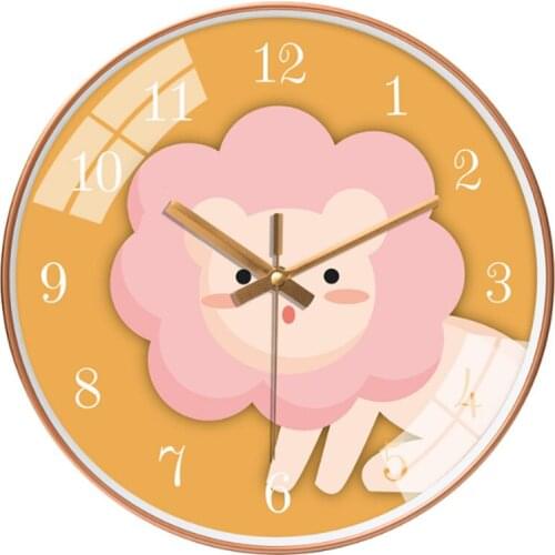 12" Indian Cartoon Bear Lion Fox Bird Wood Wall Clock Home Room Decor Creative Animal Fun Clock Child Boys Girls Gift